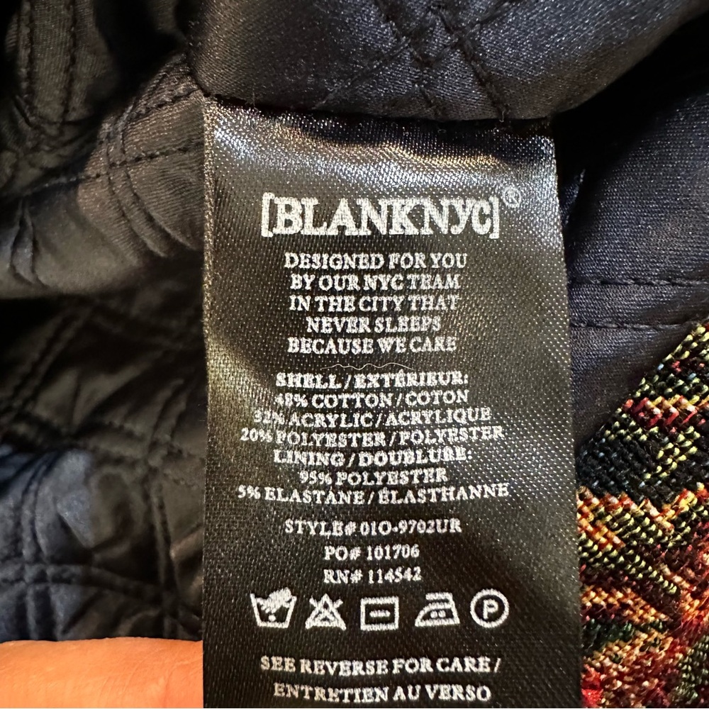 Blank NYC Tapestry Flight Floral Printed Bomber Jacket Size Large - Picture 15 of 15